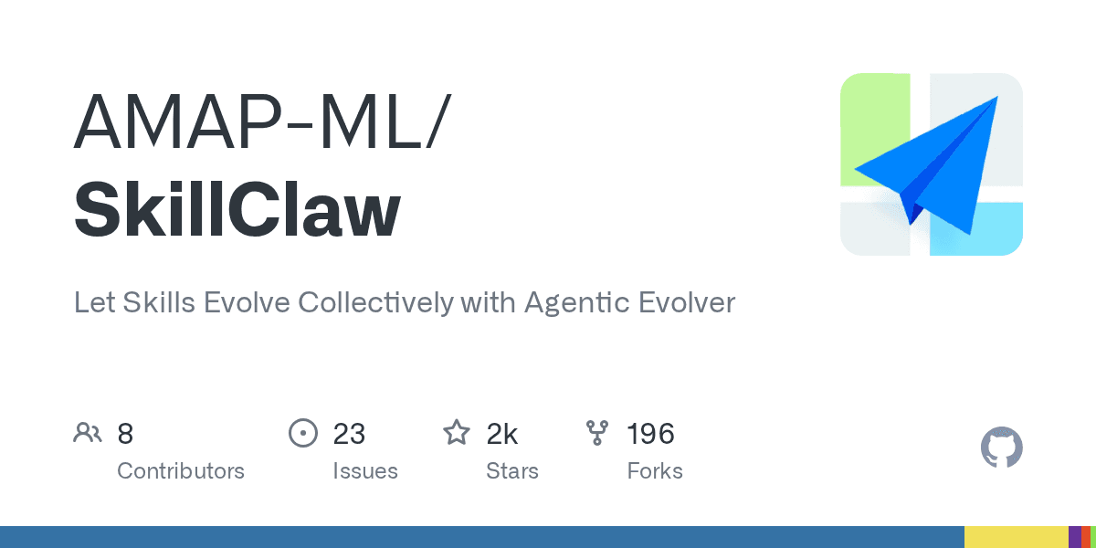 SkillClaw evolves agent skills collectively from real conversations