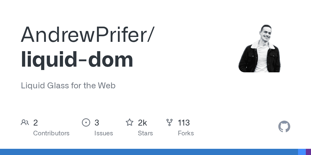 Liquid DOM gives you SwiftUI-style layout and glass rendering backed by WebGPU.