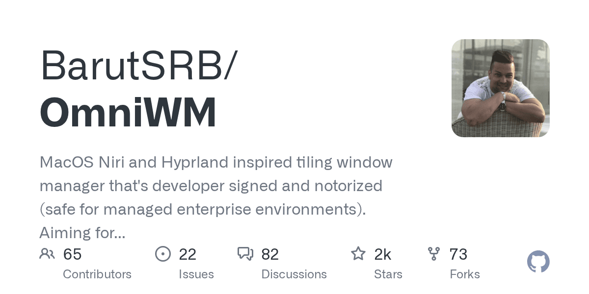 OmniWM: a window manager built with contributions from 13 developers