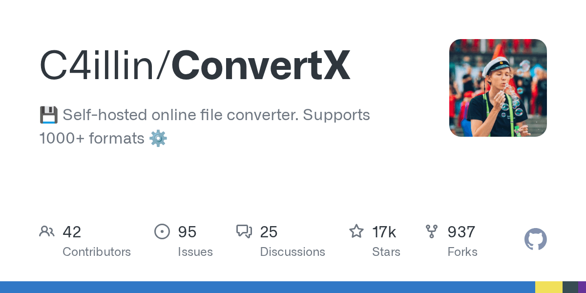 Open-source, self-hosted file converter for 1000+ formats