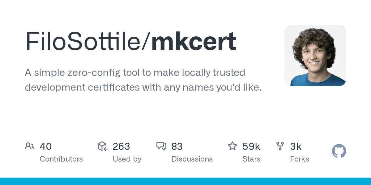 A simple zero-config tool to make locally trusted development certificates with ...