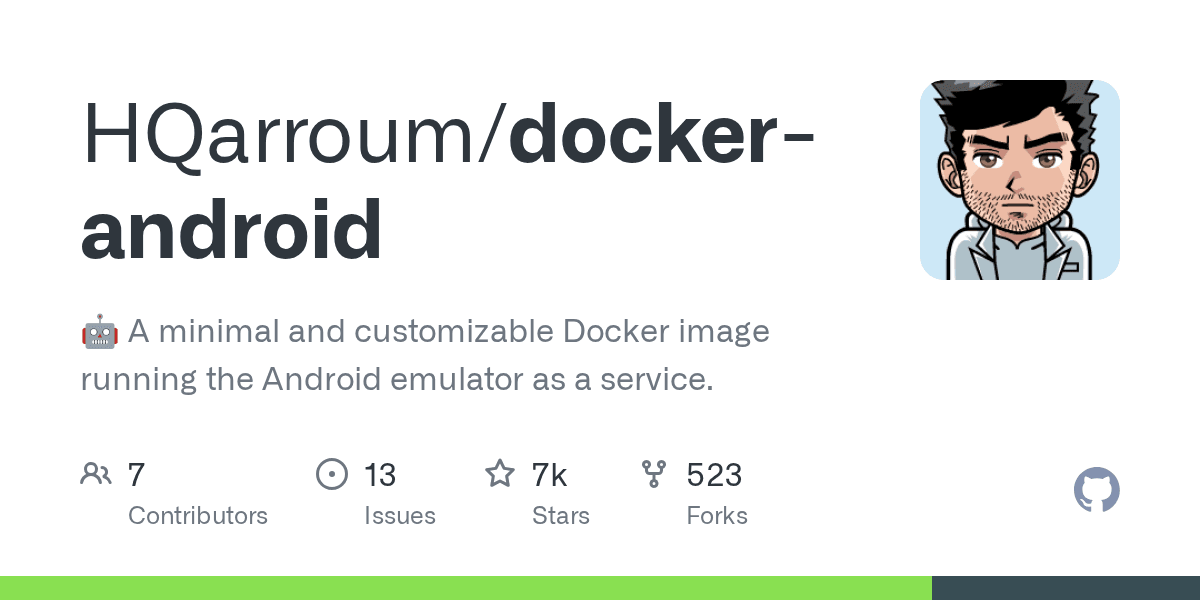 Run a full Android emulator inside a Docker container.