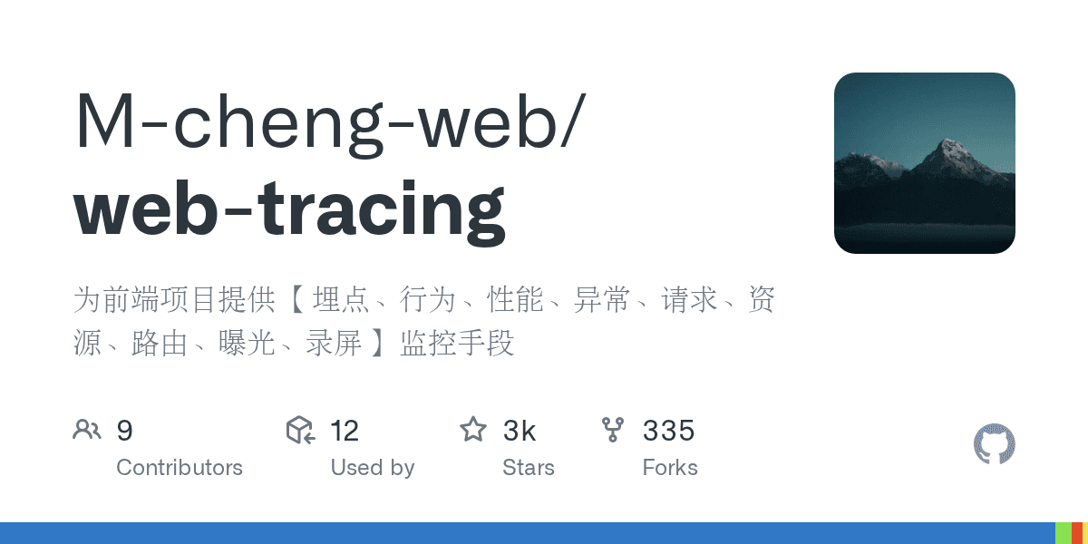 Web-Tracing: A frontend monitoring plugin covering tracking, performance, errors...