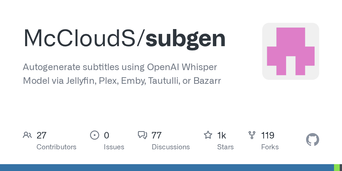 Subgen ties Whisper to Plex/Emby for automatic subtitle generation