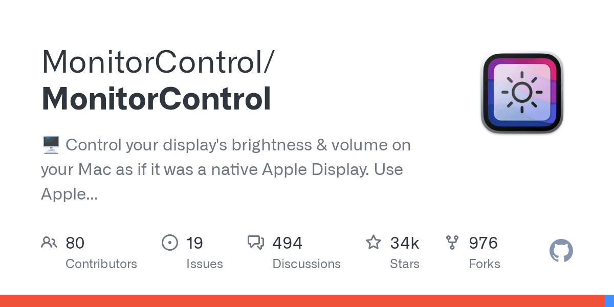 MonitorControl gives you native OSD and keyboard control over external display b...