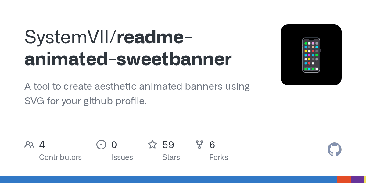 Create beautiful animated SVG banners for your GitHub profile.