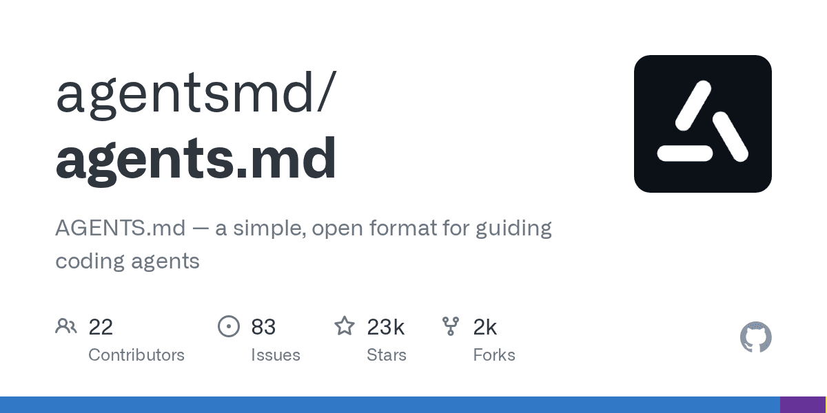 The open-source format for guiding any coding agent consistently