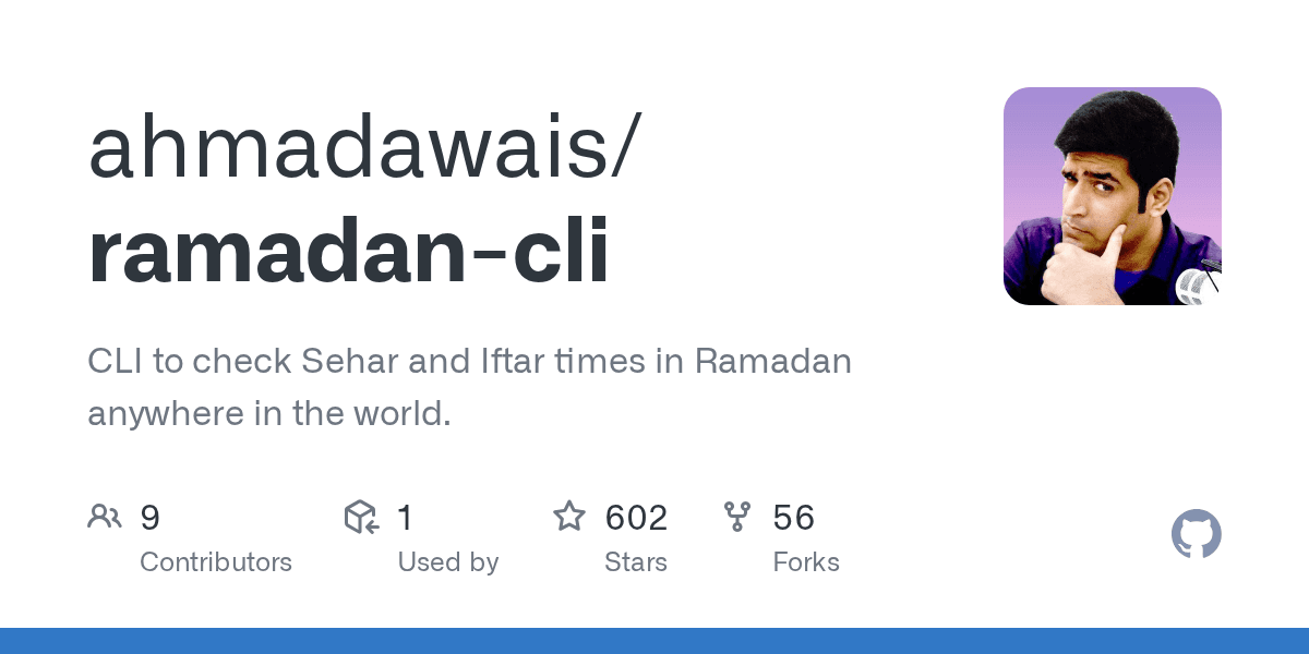 CLI to check Sehar and Iftar times in Ramadan.