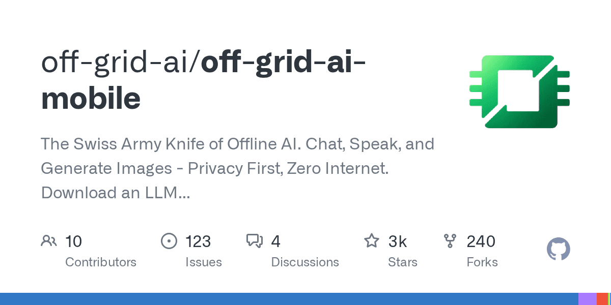 Off Grid Mobile AI Local LLMs Stable Diffusion and Voice AI