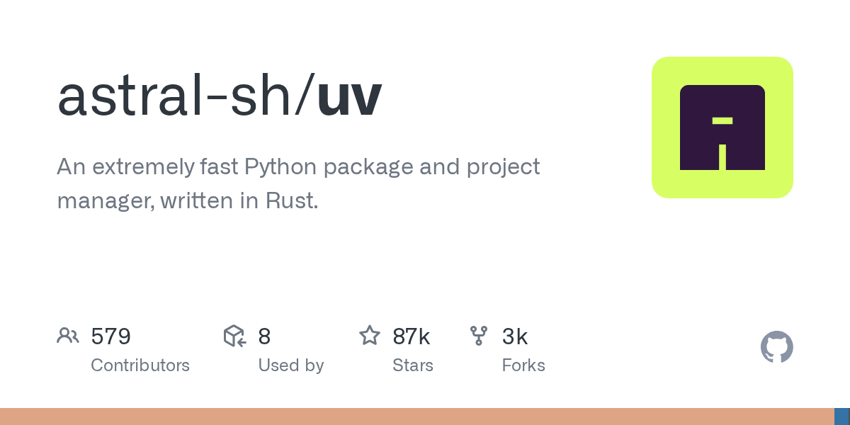 An extremely fast Python package and project manager, written in Rust