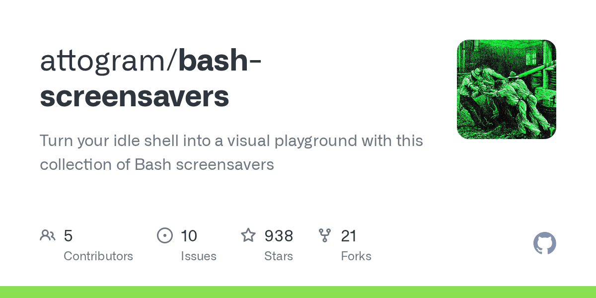Turn your idle shell into a visual playground with this collection of Bash scree...