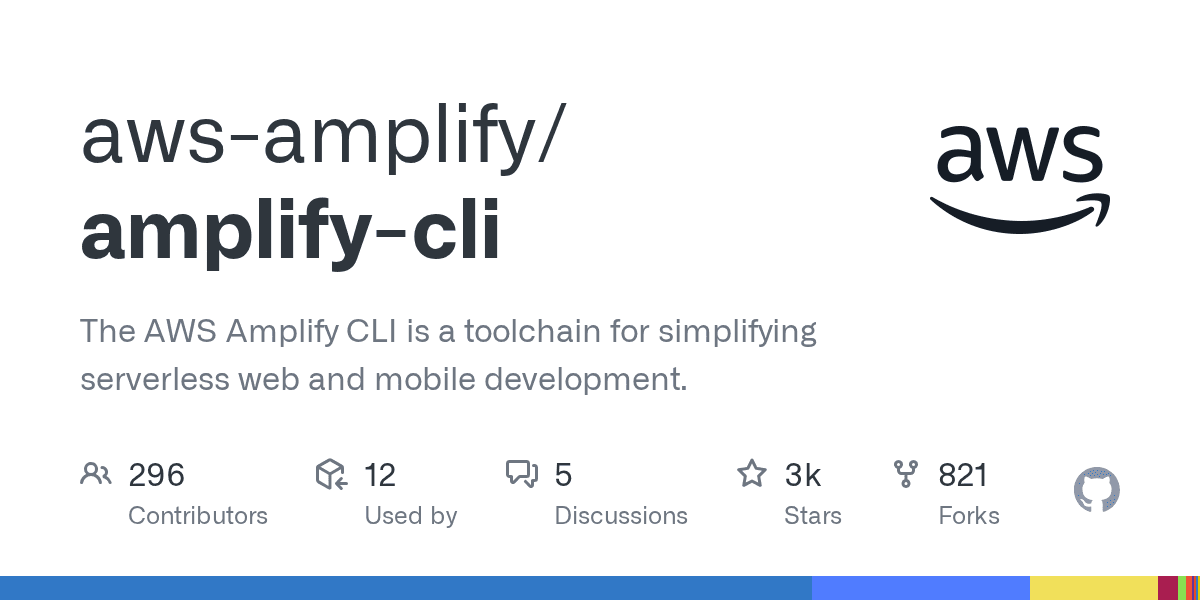 The AWS Amplify CLI is a toolchain for simplifying serverless web and mobile dev...
