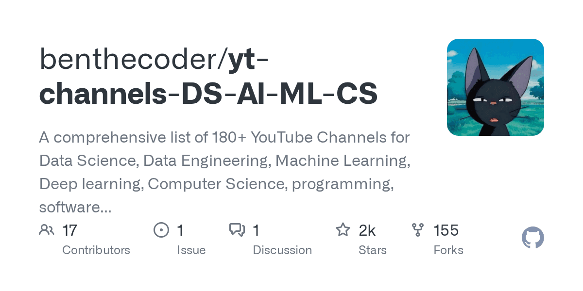 The ultimate collection of 180+ YouTube channels for AI and Computer Science.