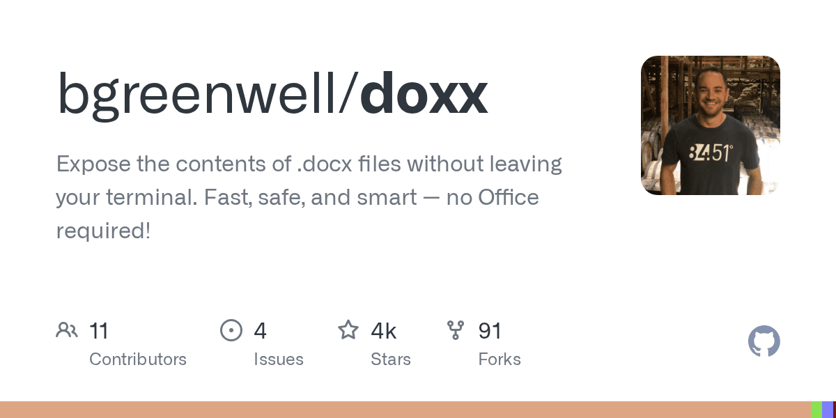 Expose the contents of .docx files without leaving your terminal.