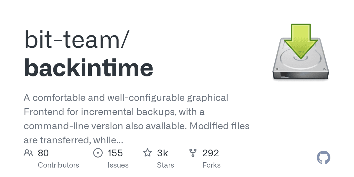 Back In Time: a Qt frontend for rsync-based incremental backups with hard links