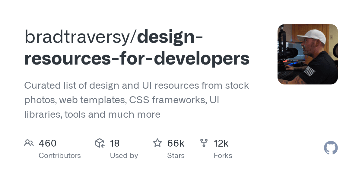 A curated directory of 400+ design resources for developers who build UI.