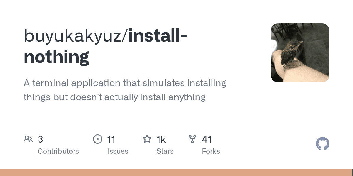 A terminal application that simulates installing things but doesn't actually ins...