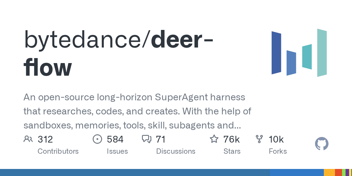 An open-source SuperAgent harness that researches, codes, and creates
