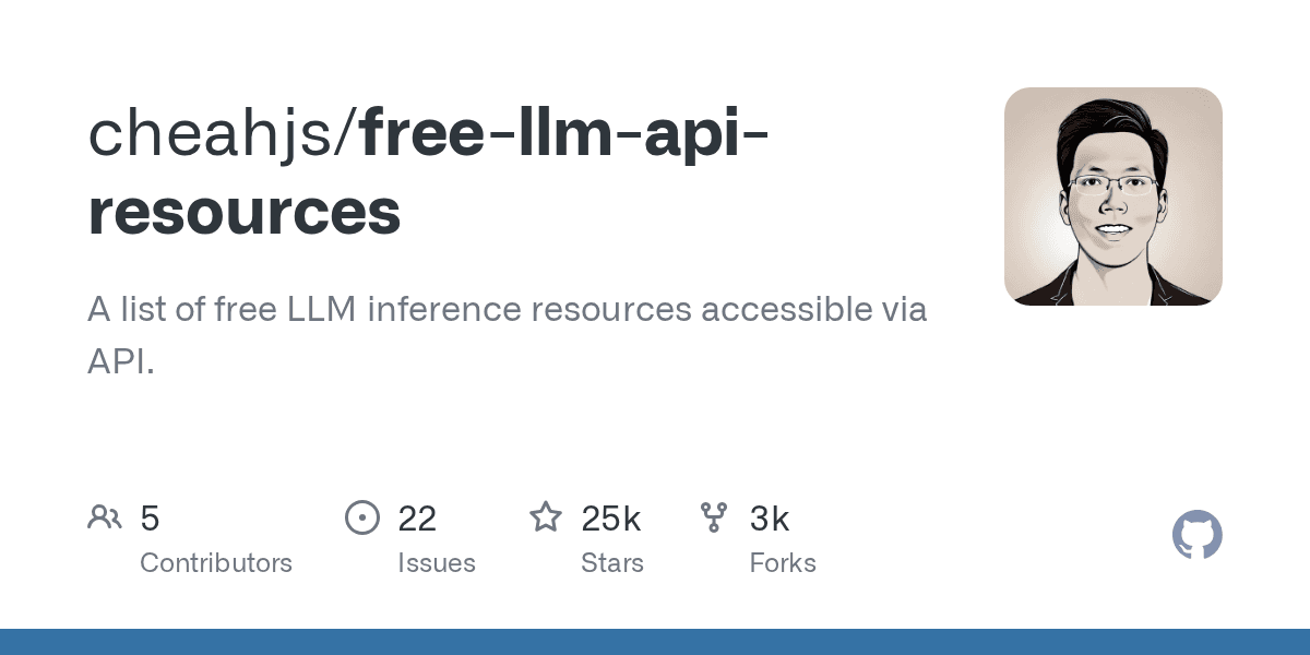 A list of free LLM inference resources accessible via API.