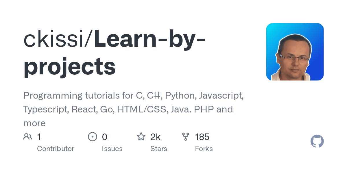 A curated list of tutorials to learn programming through projects.