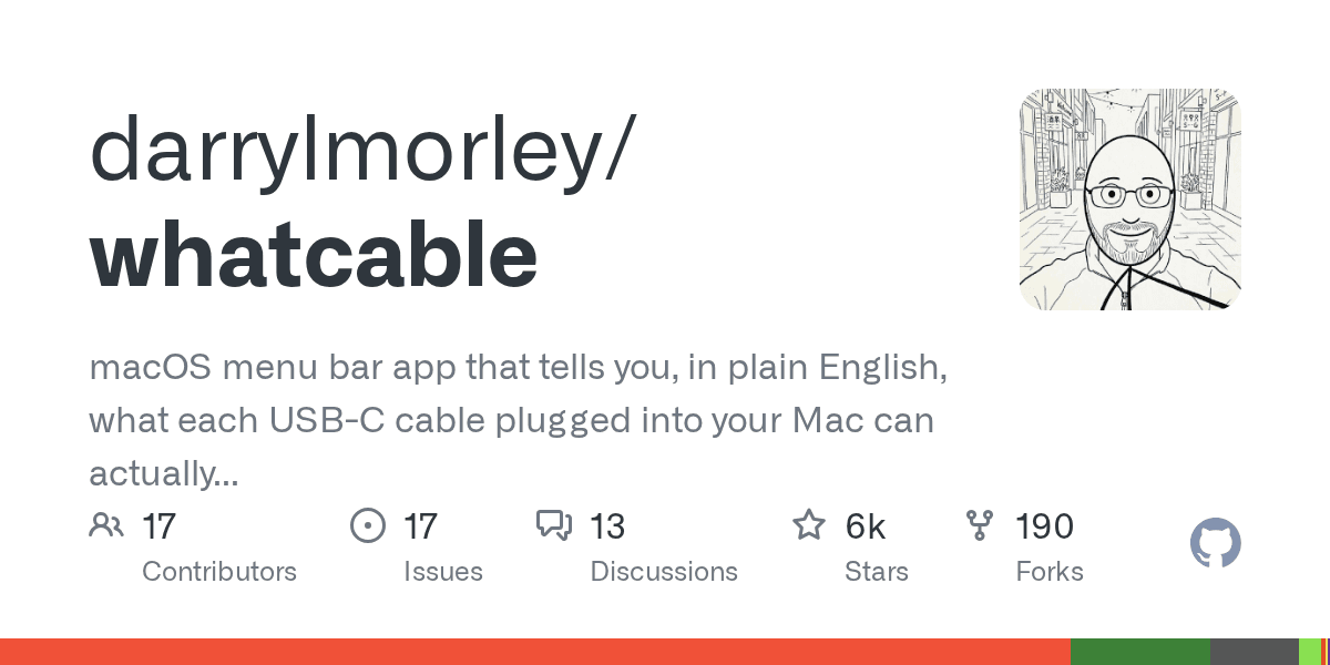 macOS menu bar app that tells you, in plain English, what each USB-C cable plugg...
