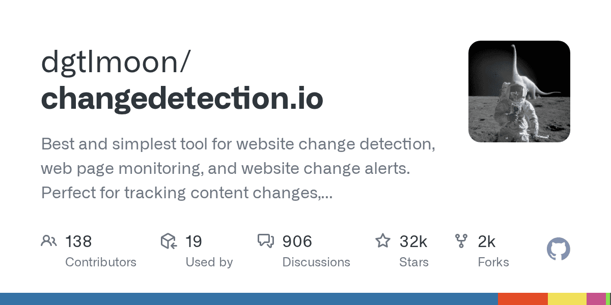 Open-source, self-hosted tool that watches websites for content changes (price d...