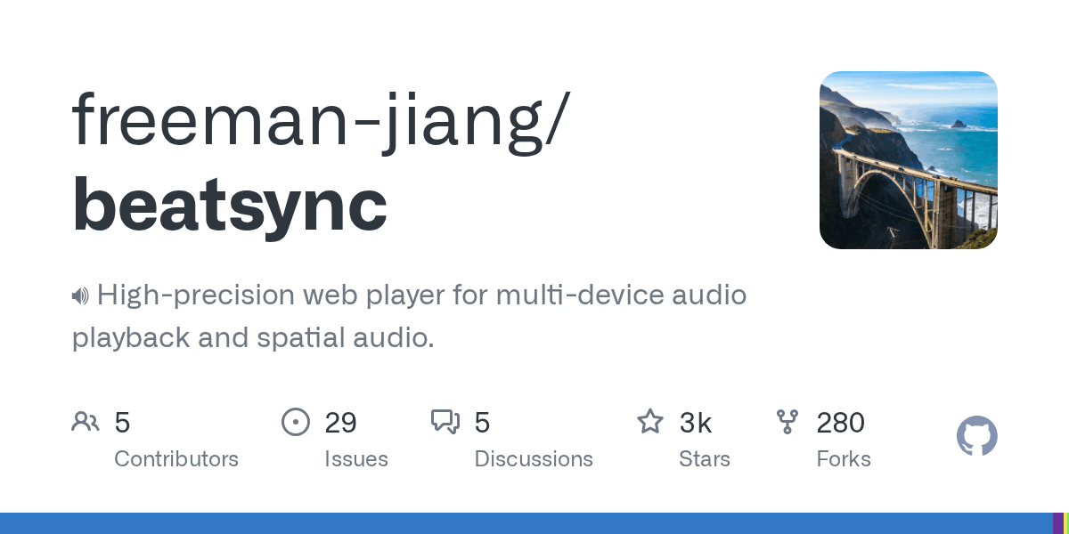 Beatsync: millisecond-accurate, multi-device audio playback that you can self-ho...