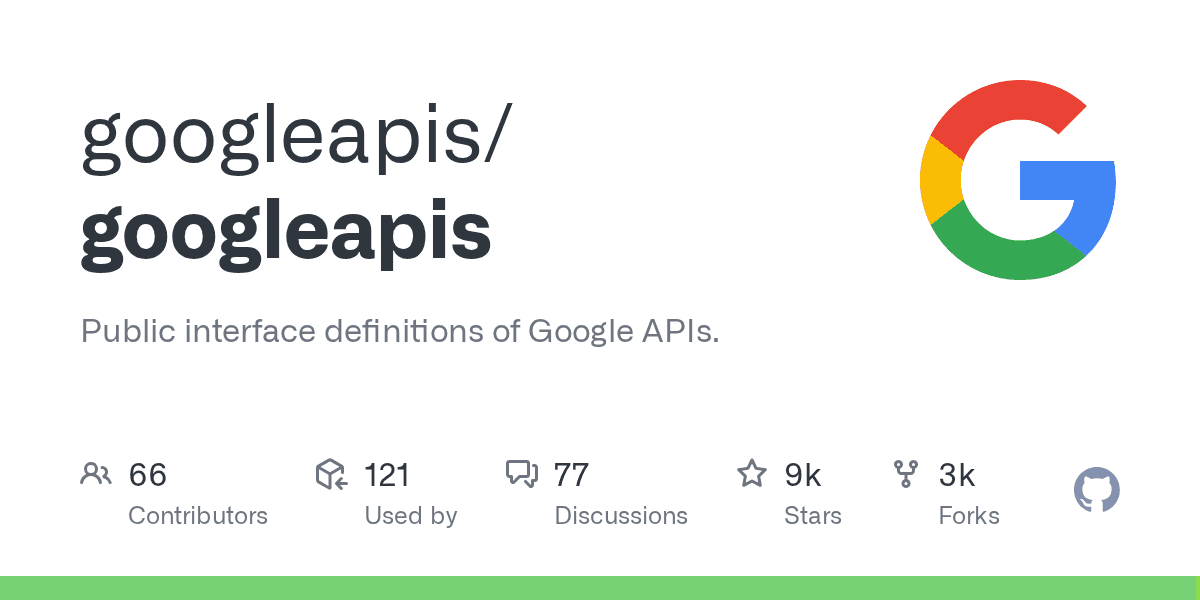 Public interface definitions of Google APIs
