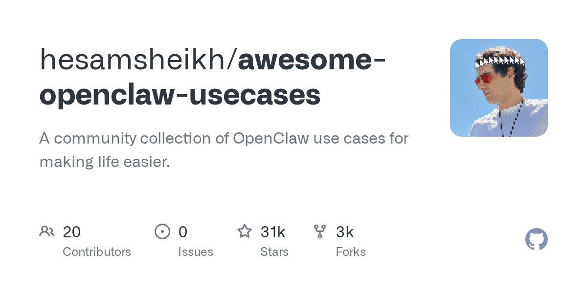 A community collection of OpenClaw use cases for making life easier