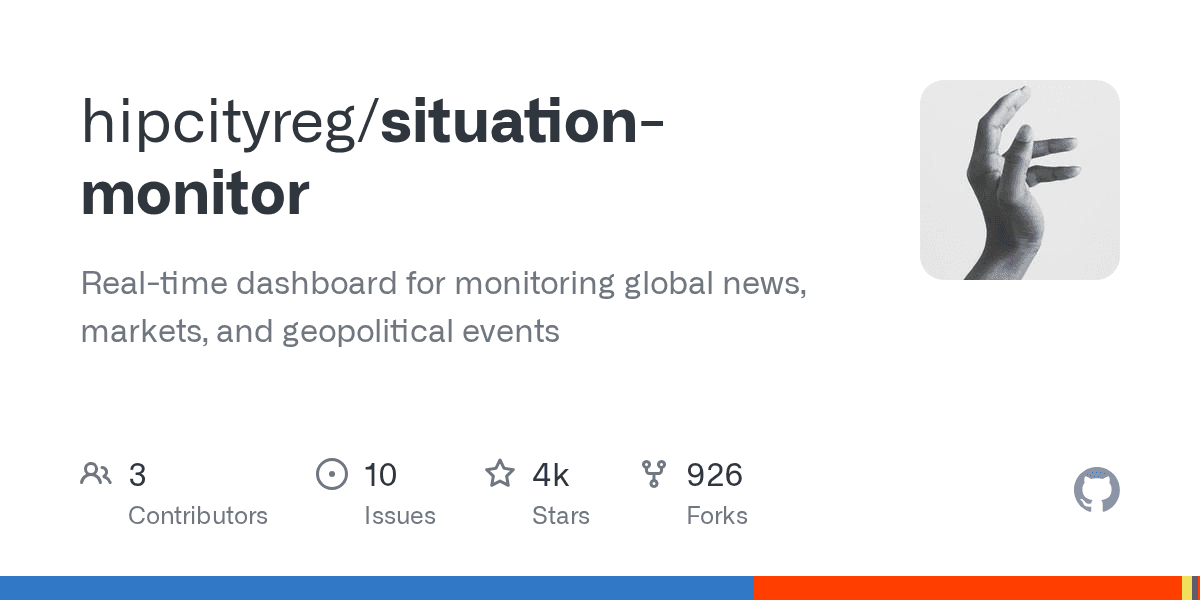 Real-time dashboard for monitoring global news, markets, and geopolitical events