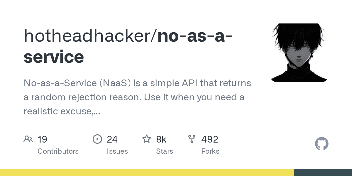 Open-source no-as-a-service (NaaS) API.