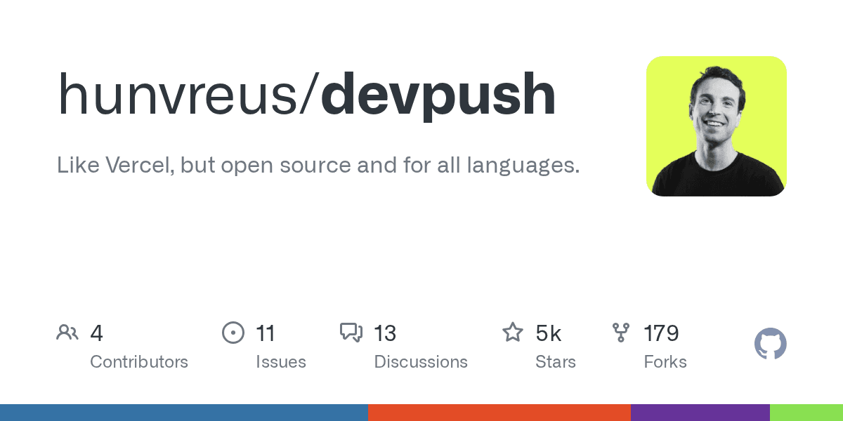 Like Vercel, but open source and for all languages.