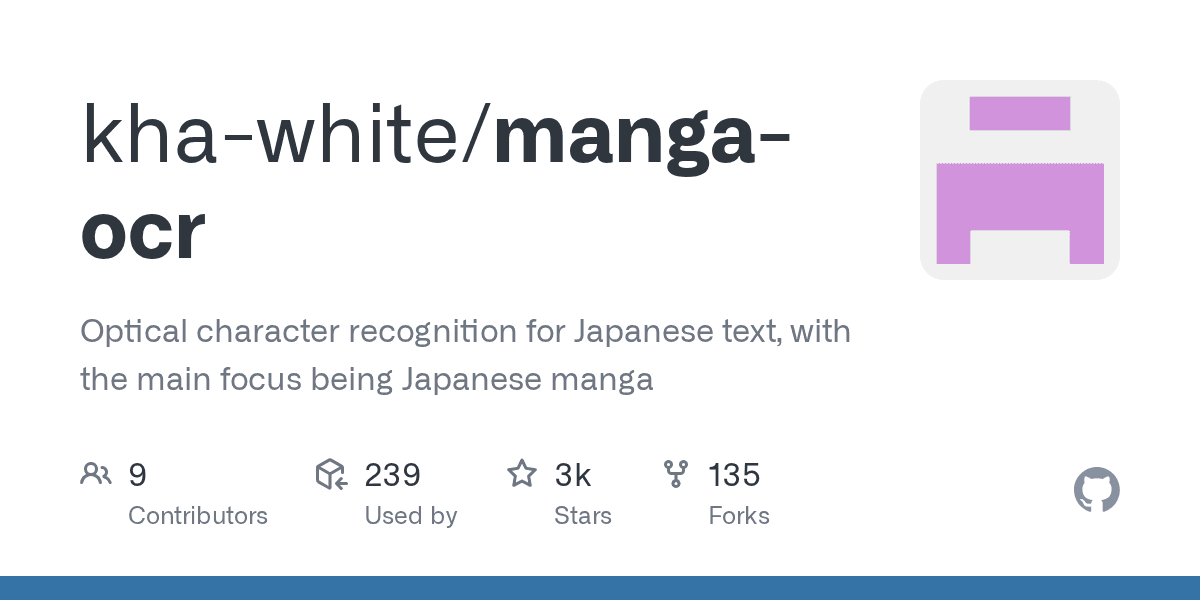 Optical character recognition for  Japanese manga