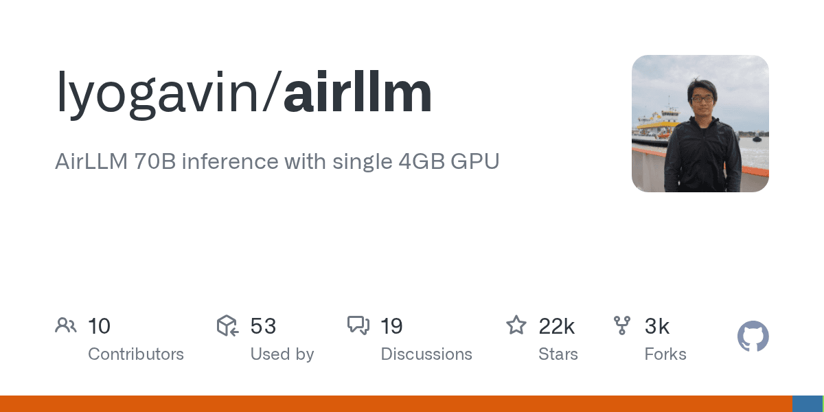Run a 70B inference with single 4GB GPU