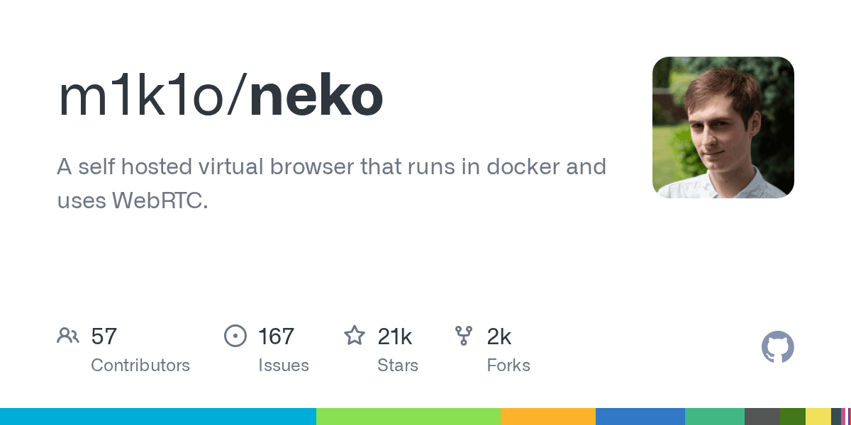Run a full virtual desktop inside a Docker container, accessible via WebRTC, rig...