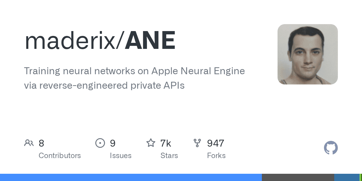Train neural networks on Apple Neural Engine via reverse-engineered APIs