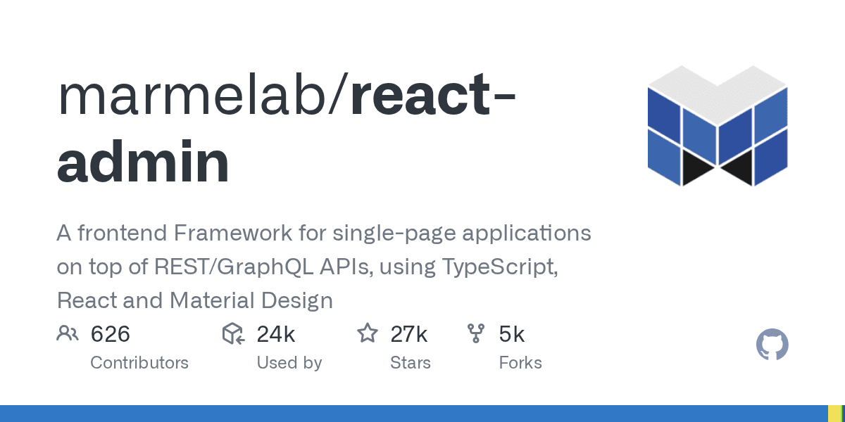 Build admin dashboards for REST and GraphQL APIs with React