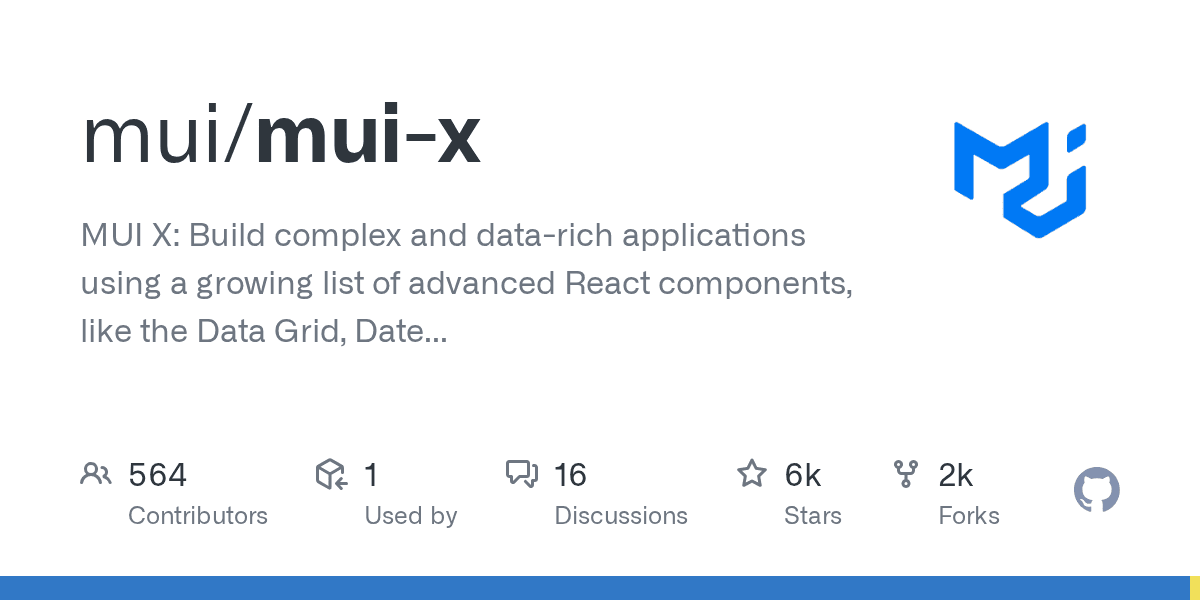 MUI X: advanced React components for data grids, charts, and pickers