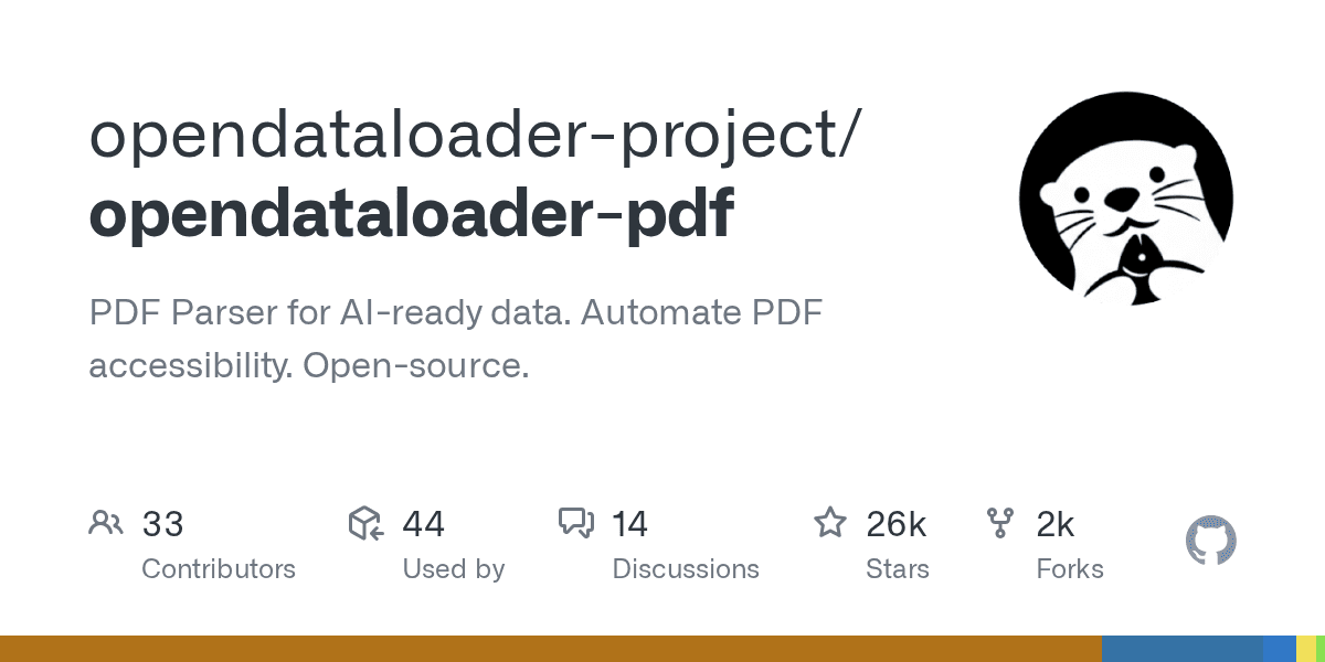 PDF Parser for AI-ready data. Automate PDF accessibility. Open-source