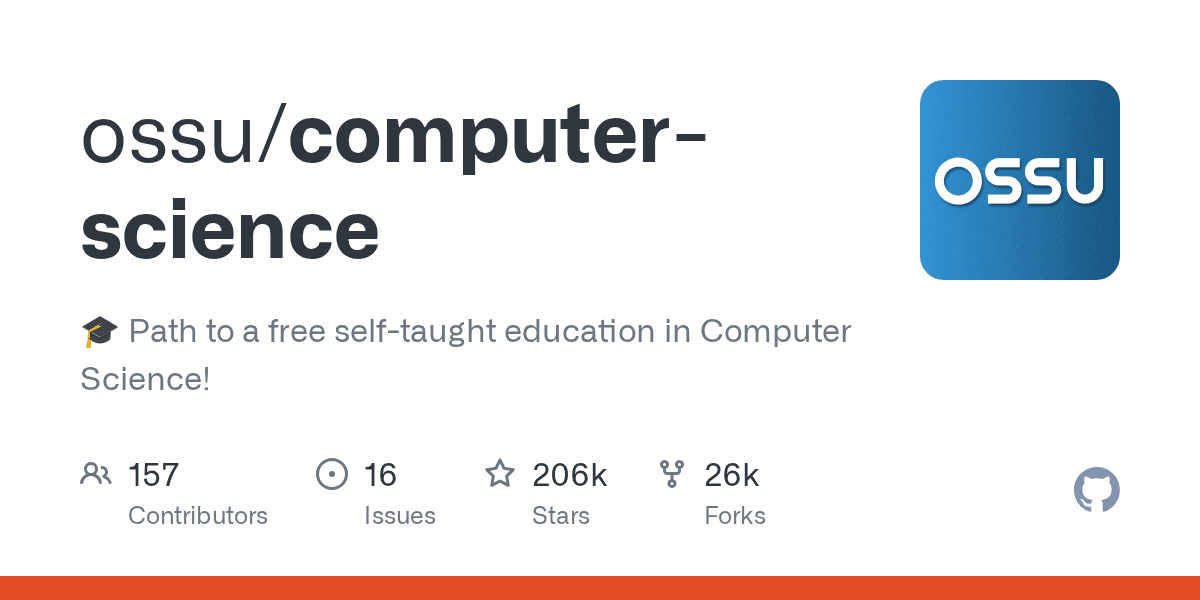 Path to a free self-taught education in Computer Science!