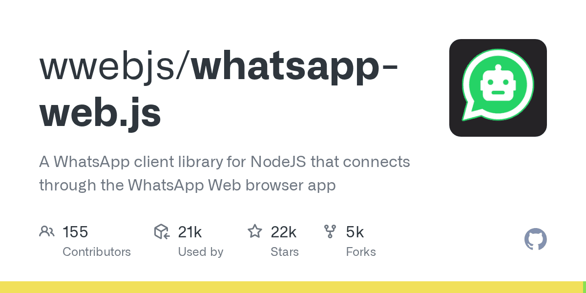 WhatsApp client library for NodeJS.