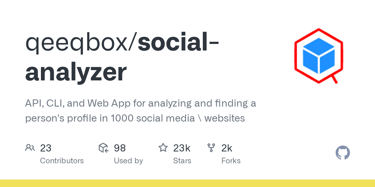 API, CLI, and Web App for analyzing and finding a person's profile in 1000 socia...