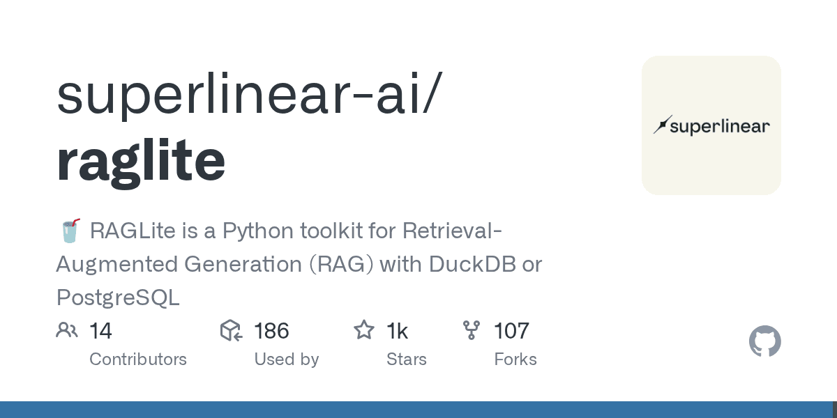RAGLite: lightweight RAG with DuckDB or PostgreSQL and late chunking
