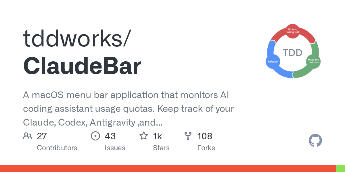 Monitor your AI coding assistant usage from the macOS menu bar