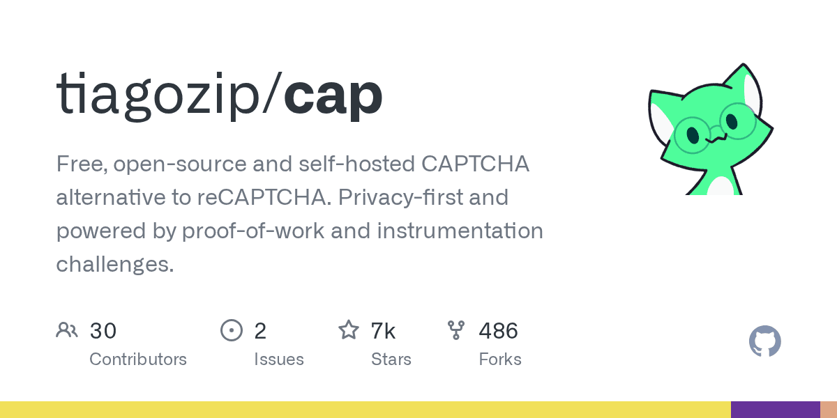 Cap: Open-source, Lightweight CAPTCHA Alternative.