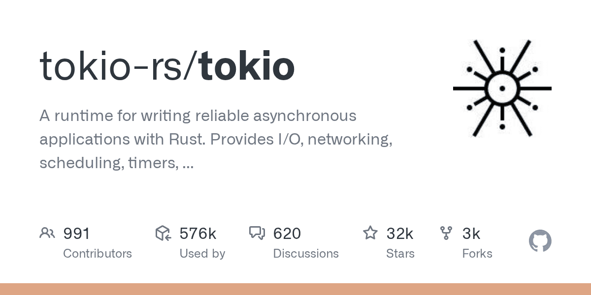 A runtime for writing reliable asynchronous applications with Rust. Provides I/O...