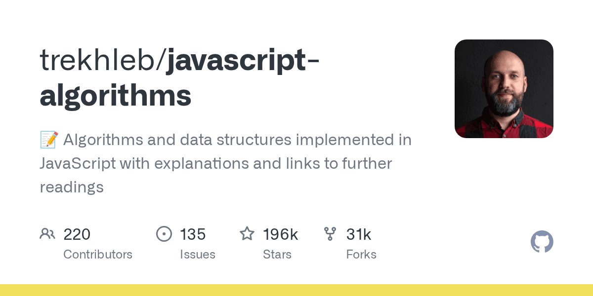 JavaScript algorithms and data structures with code and explanations