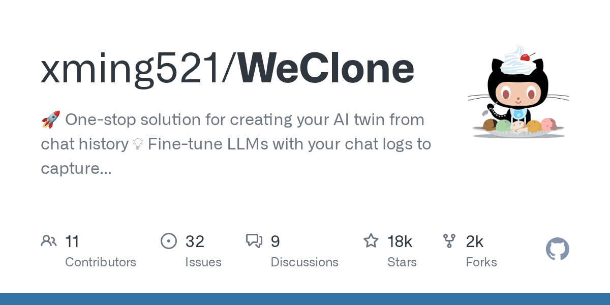 Create personalized AI avatars trained on your own chat history.