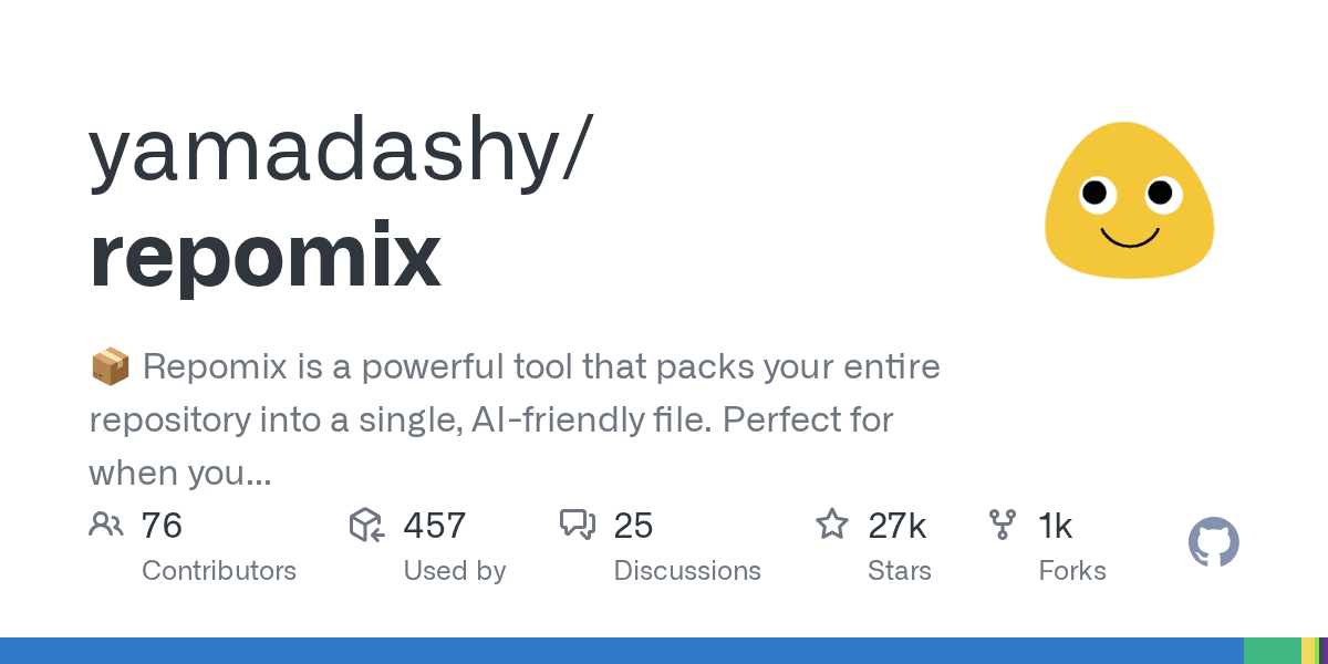 Repomix is a powerful tool that packs your entire repository into a single, AI-f...