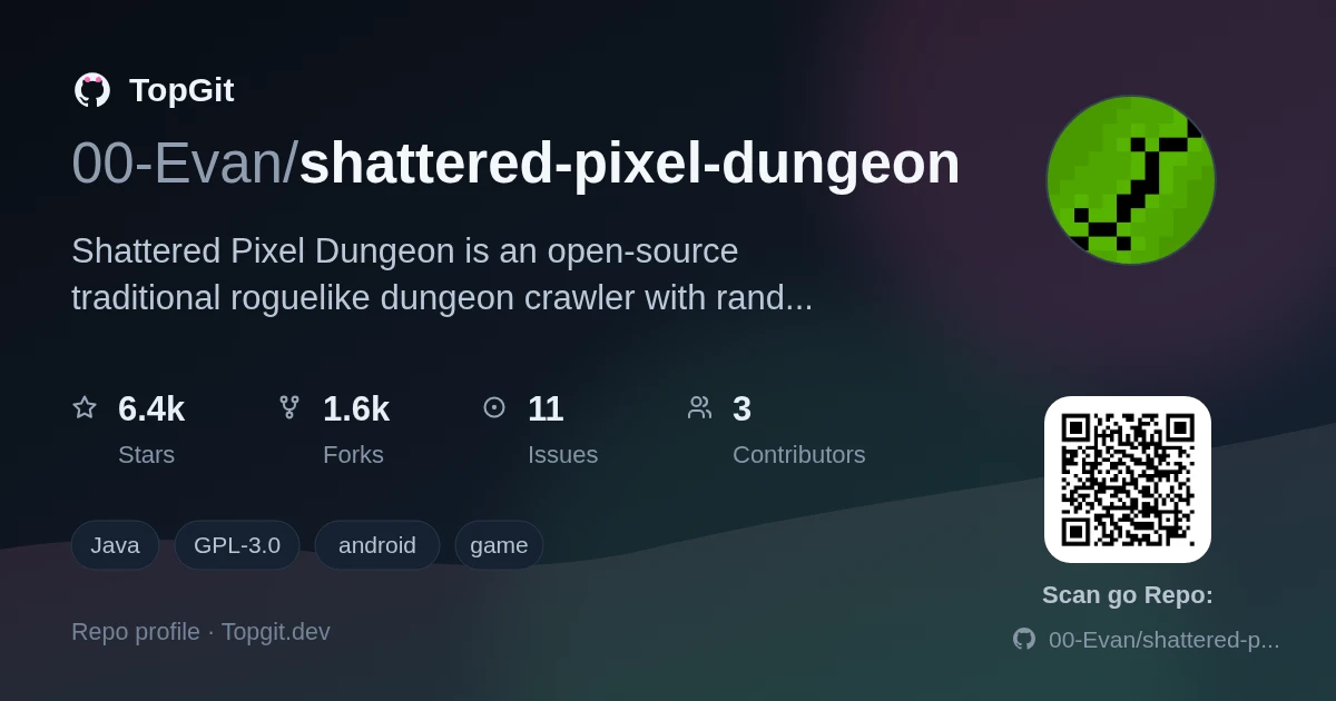 TopGit repo profile image for 00-Evan/shattered-pixel-dungeon